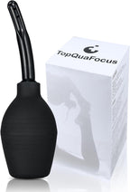 TopQuaFocus 10oz Enema Bulb Anal Douche Bulb for Men or Women 4.8' Tip Vaginal Douche Cleaner(Black)