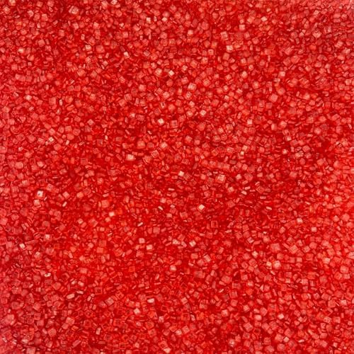 Red Sanding Sugar Sprinkles, 4.6 oz Edible Sparkling Sugar Crystals for Baking Topping, Cupcakes, Cookies, Ice Cream & Cake Decorating, Wedding Party Valentines Christmas Supplies