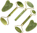 Jade Roller & Gua Sha Set 5 in 1 Facial Massager Tools - Jade Gua Sha Facial Massager Set with Roller for Face Sculpting & Skin Care