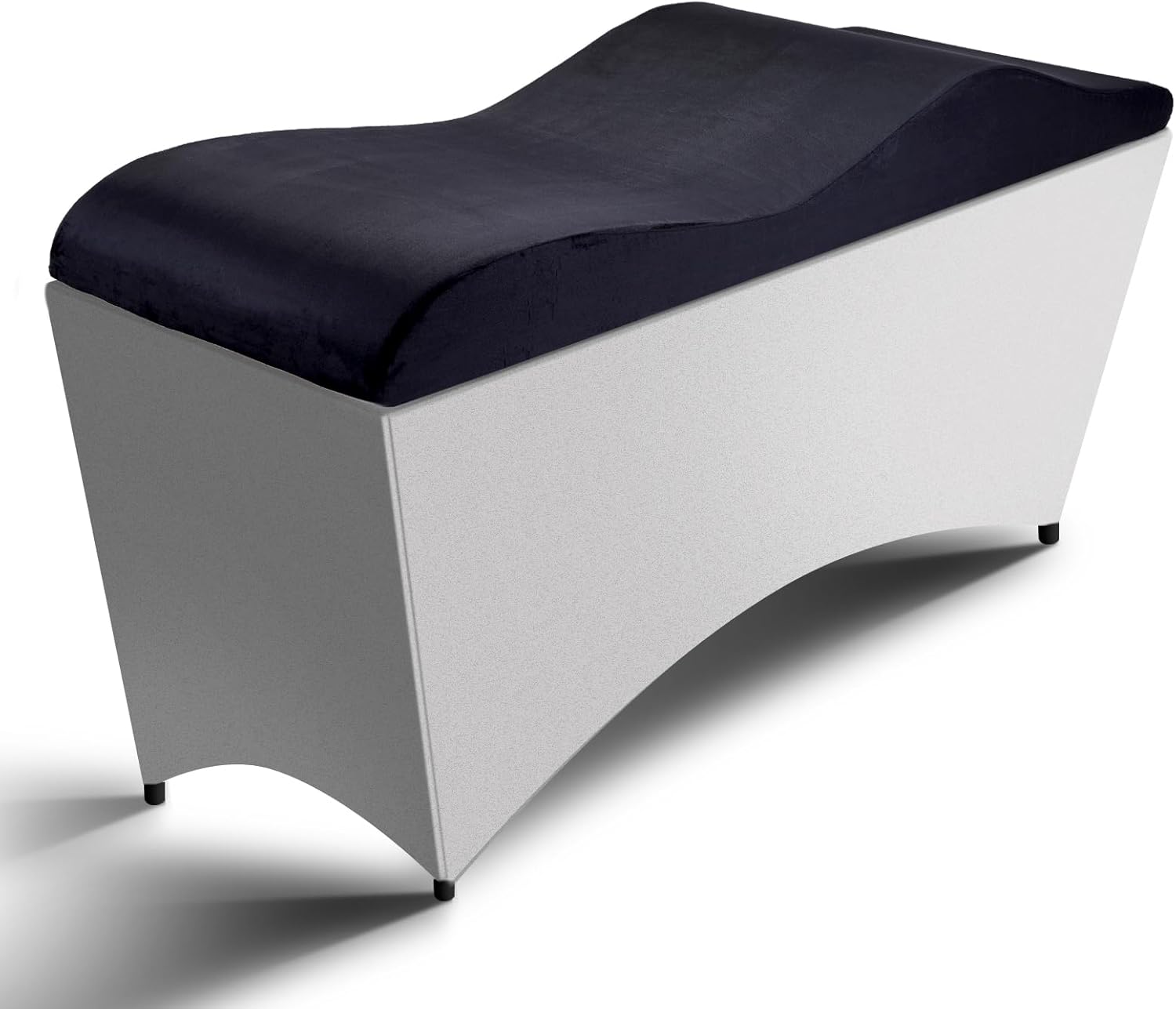 MoyRetty Curved Lash Bed Foam Topper (23''*70'), High Density Foam Massage Cushion with Removable Beauty Salon Bed Cover (Black)