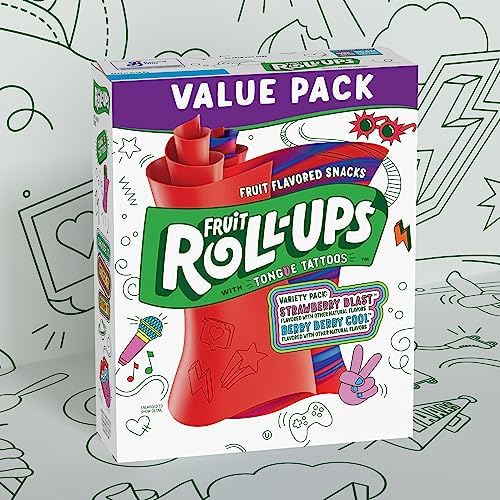 BETTY CROCKER FRUIT ROLL UPS VARIETY PACK ROLL FRUIT SNACK - 0016000127093, 0.5 Ounce (Pack of 20)