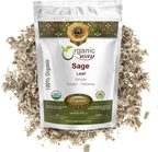 Organic Way Dried Sage Leaf Whole (Salvia officinalis) - European Wild-Harvest | Organic & Kosher Certified | Vegan, Non GMO & Gluten Free | USDA Certified | Origin - Albania (1/4 LBS - 4 Oz)