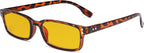 Eyekepper Classical Rectangular Frame Spring-Hinges Computer Reading Glasses Readers Orange Tinted Lenses Eyeglasses