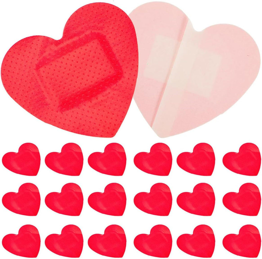 Artibetter Heart Shaped Adhesive Hemostatic Patches 100pcs Bulk Breathable Self Adhesive Wound Care Bandages for First Aid Small Wound Protection