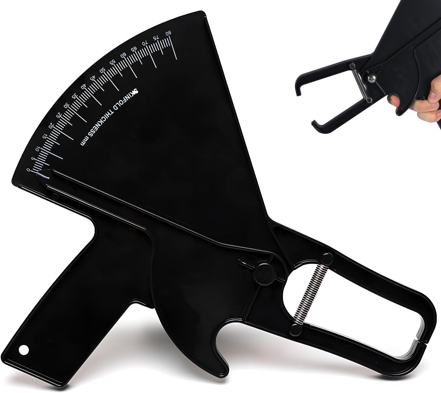 Body Fat Caliper for Accurately Measuring BMI Skin Fold Fitness and Weight Loss(Black)