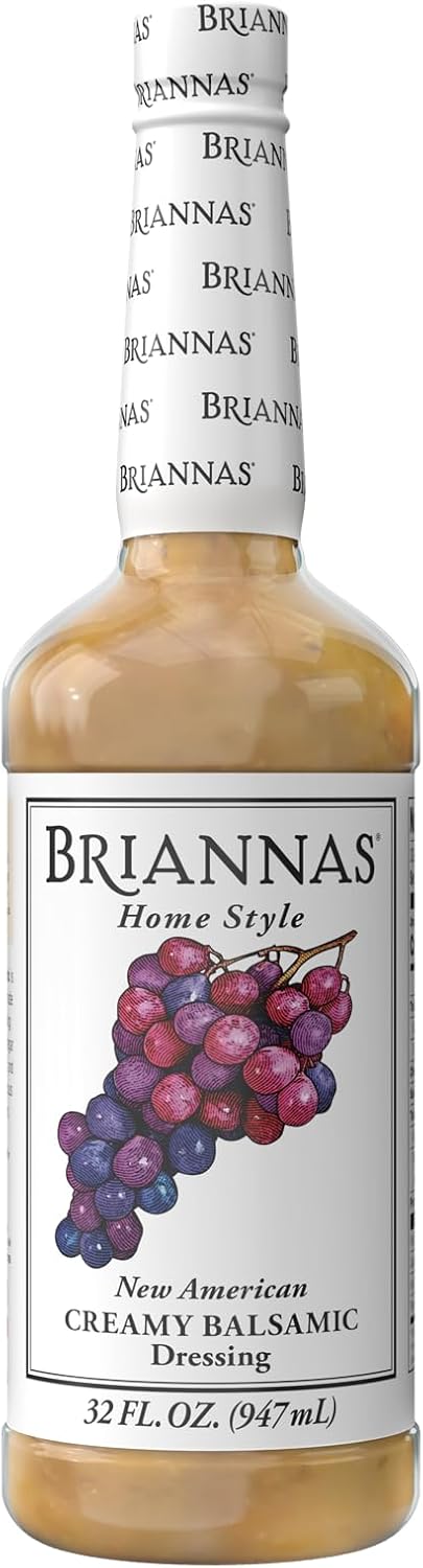 BRIANNAS - Home Style New American Creamy Balsamic Dressing – Fine Salad Dressing made with Premium Ingredients - Gluten Free Dressing - 32 oz. Bottle