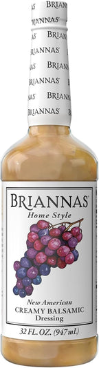 BRIANNAS - Home Style New American Creamy Balsamic Dressing – Fine Salad Dressing made with Premium Ingredients - Gluten Free Dressing - 32 oz. Bottle