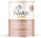 Haven Goat Toddler Formula, Grass Fed Whole Goat Milk Powder for Toddlers With Probiotics, Prebiotics, Lutein and Omega 3 Dha, Easy Digestion Formula, Non GMO, American Made, 14.1 Oz