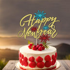 Happy New Year Cake Topper，New Year's Eve,Christmas,Happy Holidays Party Decorations ，Cheers to 2025 Cake Toppers ，2025 Happy New Year Party Decorations.