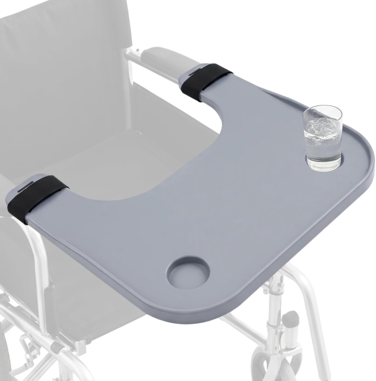 Wheelchair Tray Table for Seniors & Adults,Removable Lap Desk with Cup Holder for Eating & Reading,Lightweight & Easy-to-Install Wheelchair Accessory,Fits Most 16–20 Inch Wheelchairs