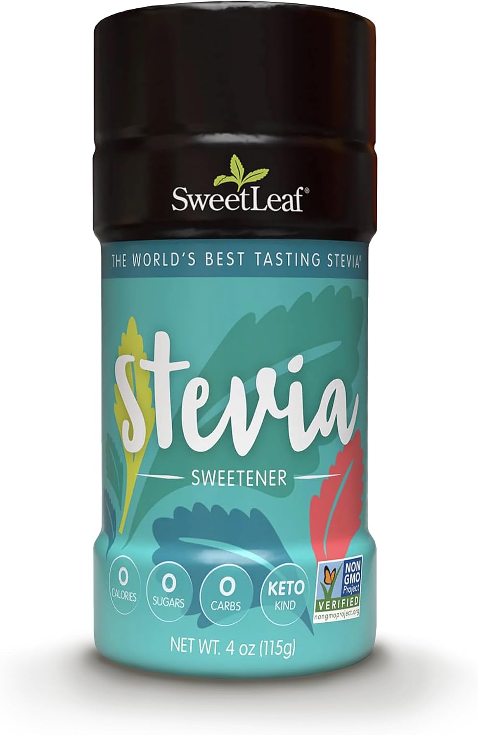SweetLeaf Stevia Powder Shaker Jar - Zero Calorie Sweetener with Stevia Leaf Extract, No Artificial Sweetener Additives, Sugar Free, Keto Friendly, Non GMO, Gluten Free - 4 Oz (Pack of 1)