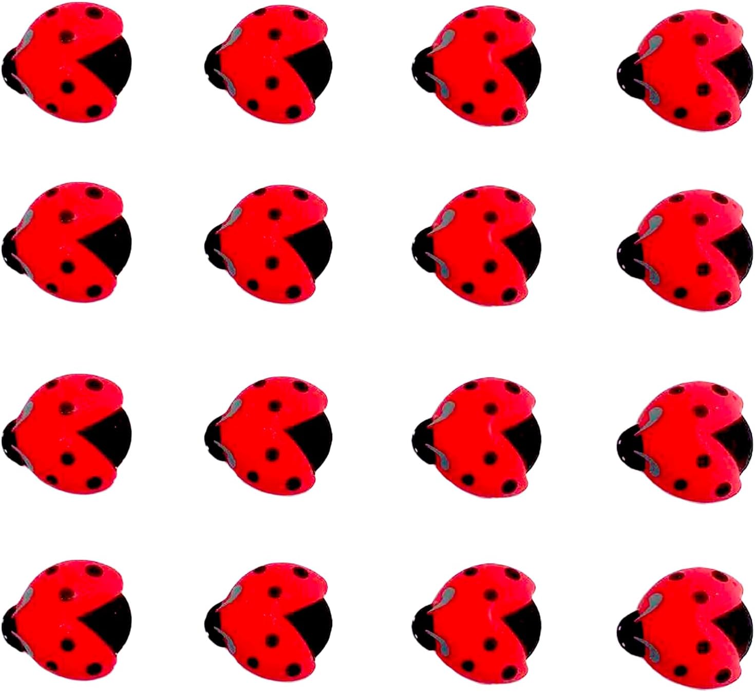 PhilaeEC 16 PCS Edible Ladybug Icing Cake Decoration Candy Sprinkle Cupcake Topper Ice Cream Cookies Frosting Decoration