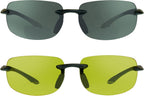 proSPORT Bifocal Reader Sunglass Wrap Light Weight Maui Golf Tennnis Cycling Running Rubber Yellow HD Gray Brown Men Women