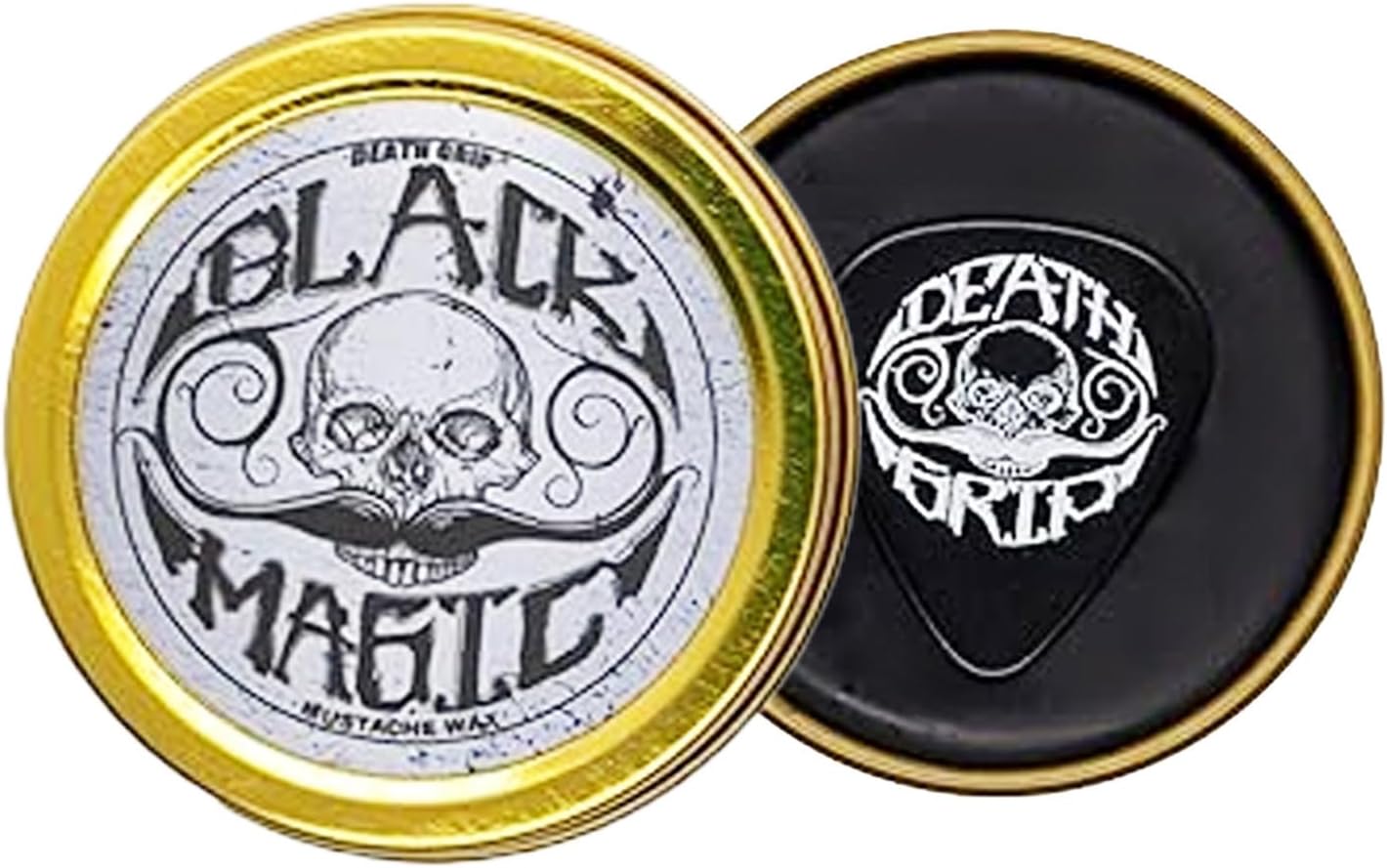 THE VINTAGE GROOMING CO. Black Mustache Wax | Black Magic Death Grip Moustache Wax | Hide Grey Hair In Beard Or Moustache | Extra Strong Hold Mustache Wax Unscented | 1 oz Tin Heat Source Required