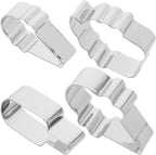 4pcs Stainless Steel Cookie Cutters Set Ice Cream Shape Metal Cookie Molds Baking Tools for Homemade Biscuits and Fondant Decorating