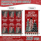 JarThenaAMCS 100Pcs Christmas Guest Napkins Red Black Xmas Tree Disposable Paper Napkins Dinner Hand Napkin for Winter Kitchen Bathroom