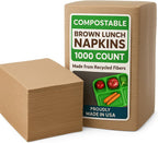 Brown Disposable Paper Napkins (1000 Count), Eco Friendly Tan Napkins Bulk for Restaurants, Dinner Parties and Crafts