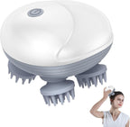Electric Head Massager, IPX7 Waterproof Handheld Scalp Massager with 4 Kneading Heads & 96 Massage Nodes, Rechargeable Body Massager Electric Head Scratcher Massager for Hair Growth Scalp Stress Relax