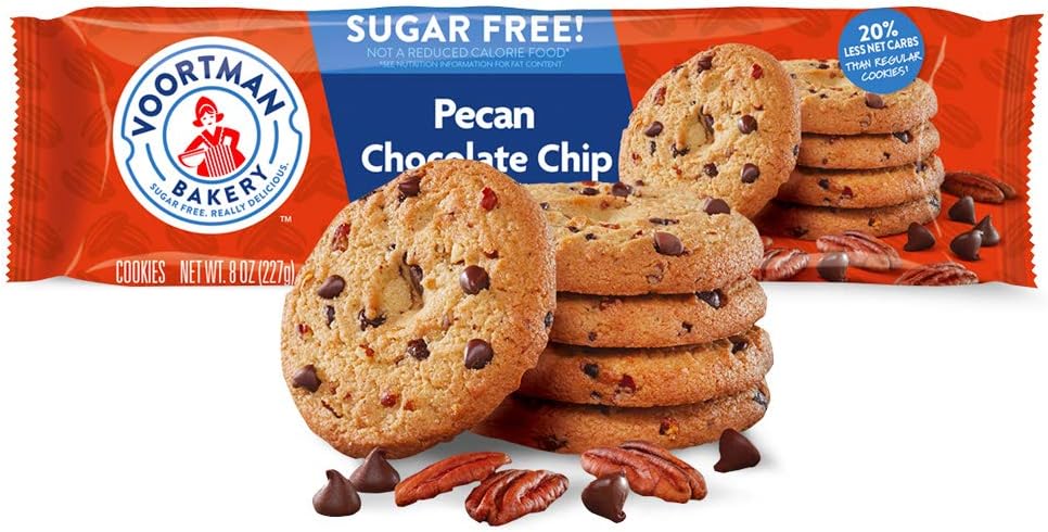 Voortman Bakery Sugar Free Pecan Chocolate Chip 8 Oz | Pack of 4