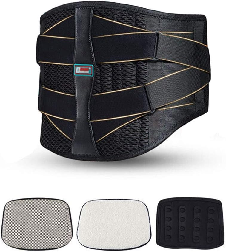 Self-Heating Lumbar Brace Belt with Removable Pad Lower Back Support Pain Relief Belt for Sciatica Scoliosis Or Herniated Disc (Size : L)