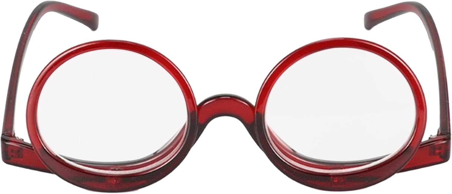 Aisi Magnifying Makeup Glasses Eye Make Up Spectacles Flip Down Lens Folding Cosmetic Glasses for Women