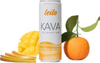 Leilo | Kava Powered Sparkling Relaxation Drink | Tangerine Mango - Non-Alc Calming Beverage | 12 fl oz Cans (Pack of 12)