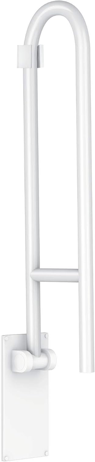 Moen R8960FDW Bathroom Safety 30-Inch Flip-Up Screw-In Bath Safety Screw-In Bathroom Grab Bar, Glacier White