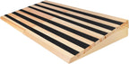 8" Rise Wooden Threshold Ramp for Home Steps, Door Ramp for Wheelchair/Walker/Cart/Scooter, Multipurpose Door Ramp with Non-Slip Stripes(35.4" W*8.0" H, Solid Wood, 800LBs Capacity)