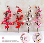 6Pcs Cherry Blossom Cake Topper Decorations Japanese Style Edible Cake Picks for Birthday Parties Weddings and Celebrations 11.8 Inch Elegant Floral Ornaments