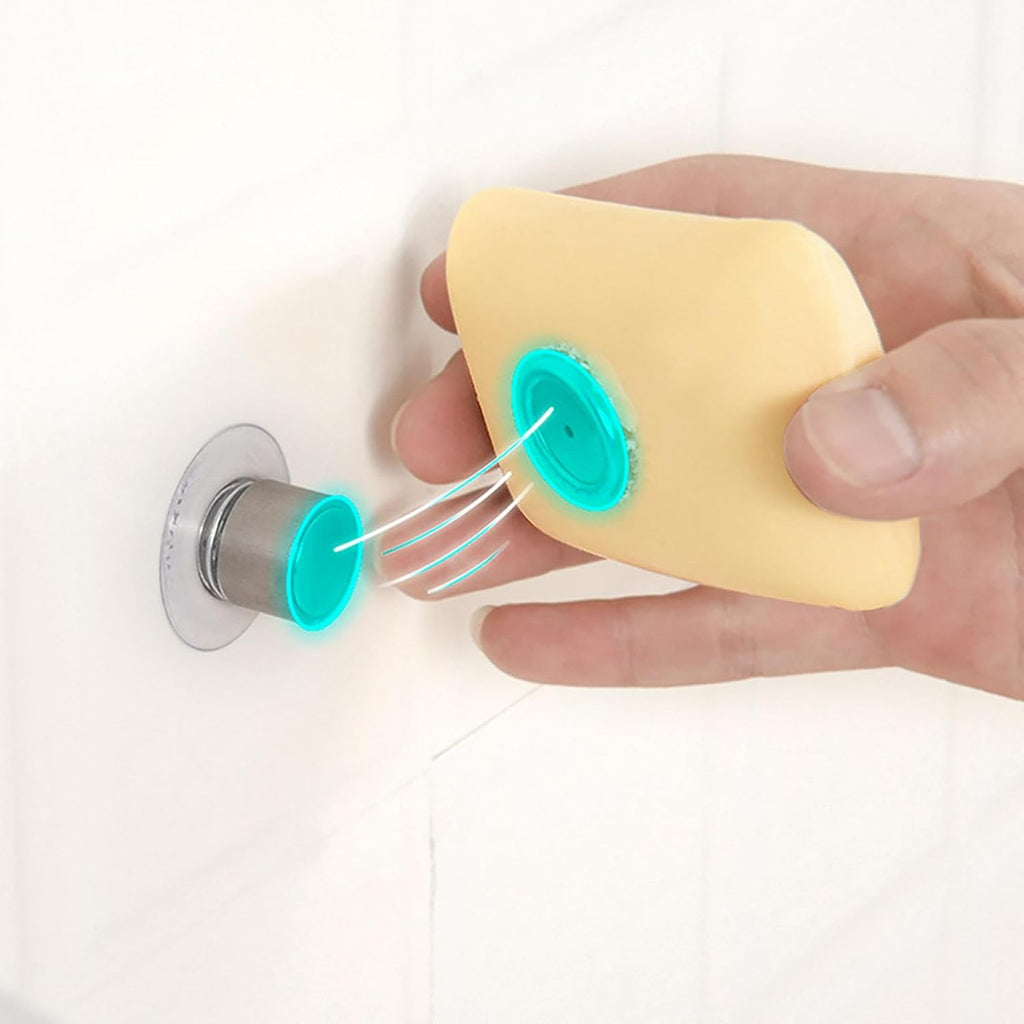Magnetic Soap Holder Wall Mounted, 2pack Suction Up Stainless Steel Savers for Bar Soap, Self-Draining Soaps Container for Shower Bathroom Kitchen Sink, Easy Clean