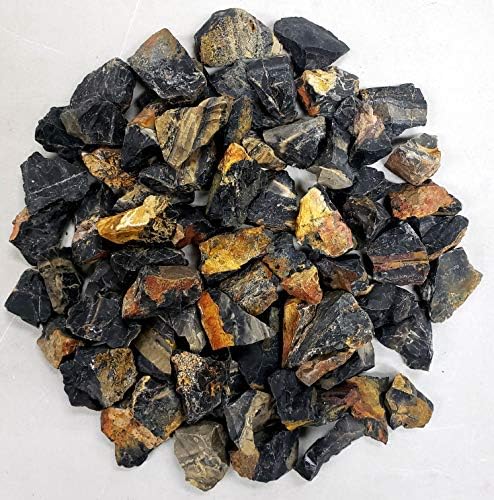 1/2 LB Black Onyx Stones - Bulk Black Onyx Crystal - Raw Natural Stones & Crystals - Fountain Rocks for Cabbing, Polishing, Wire Wrapping, Reiki, Chakra Crystal Healing