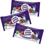 CADBURY Mini Snowballs Milk Chocolate Candy with Crisp Sugar Shell, Christmas Theme, 9 oz, 3 Bags