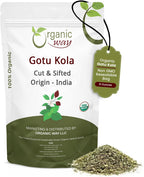 Organic Way Dried Gotu Kola Cut & Sifted (Centella asiatica) - Organic & Kosher Certified | Raw, Vegan, Non GMO & Gluten Free | USDA Certified | Origin - India (1/2LBS / 8Oz)