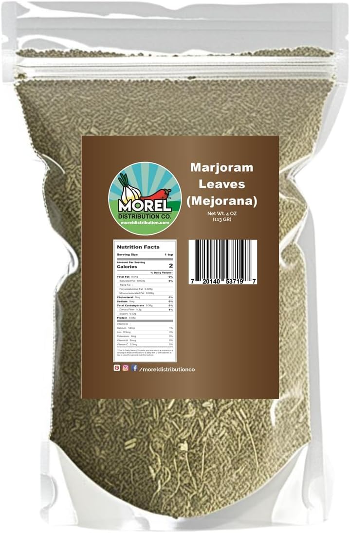 Whole Dried Marjoram Leaves. Origanum Majorana. Hojas de Mejorana. 4 oz and 1 lb. (4 OZ)