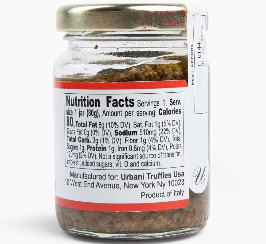 Urbani Truffles Mushroom & Black Truffle Sauce in Olive Oil 80g (2.8oz) - Vegan-Friendly Italian Gourmet Truffle Sauce for Pasta, Fish, and Meats, All-Natural & Ready to Use, No Artificial Ingredients