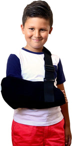 Soles Pediatric Arm Sling with Padded Shoulder Strap, Black, Small
