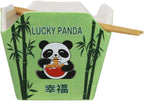 Ebros Gift Asian Takeout To Go Box Shaped Serving Bowl16Oz With Bamboo Chopsticks And Built In Rest Set Oriental Dining Rice Soup Ramen Bowls Kitchen Accent (Lucky Panda With Bamboo)