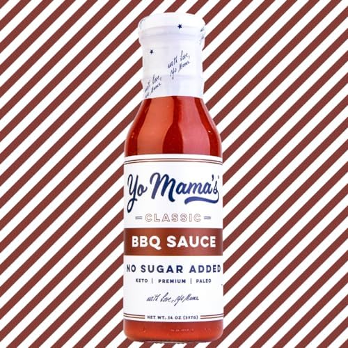 Yo Mama's Foods Keto Barbecue BBQ Sauce – (Pack of 2) - Vegan, No Sugar Added, Low Carb, Low Sodium, Gluten Free, Paleo, and Made with Whole Non-GMO Tomatoes!