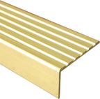 CMYUN Solid Brass Stair Nosing Edge Trim, Home Loft Stair Edge Protector/Stair Step Nosing Strips, L Molding Floor Transition Strip Guard, 1m Long (Size : 38x18mm(1.5"x0.71"))