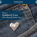 DANFORTH Vilmain Heart Pocket Charms | Pack of 10 Pewter Coins with Gift Bag | Gifts for Mom and Mom Presents | Handcrafted Mothers Gift Ideas | Made in USA | Gifts for Moms