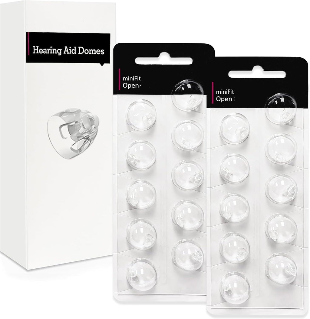 Open Domes 5mm Double Vent Hearing Aid for Oticon Replacements, Oticon Minifit Double Vent Domes, 2 Pack of 10 Each (Total 20Pcs)