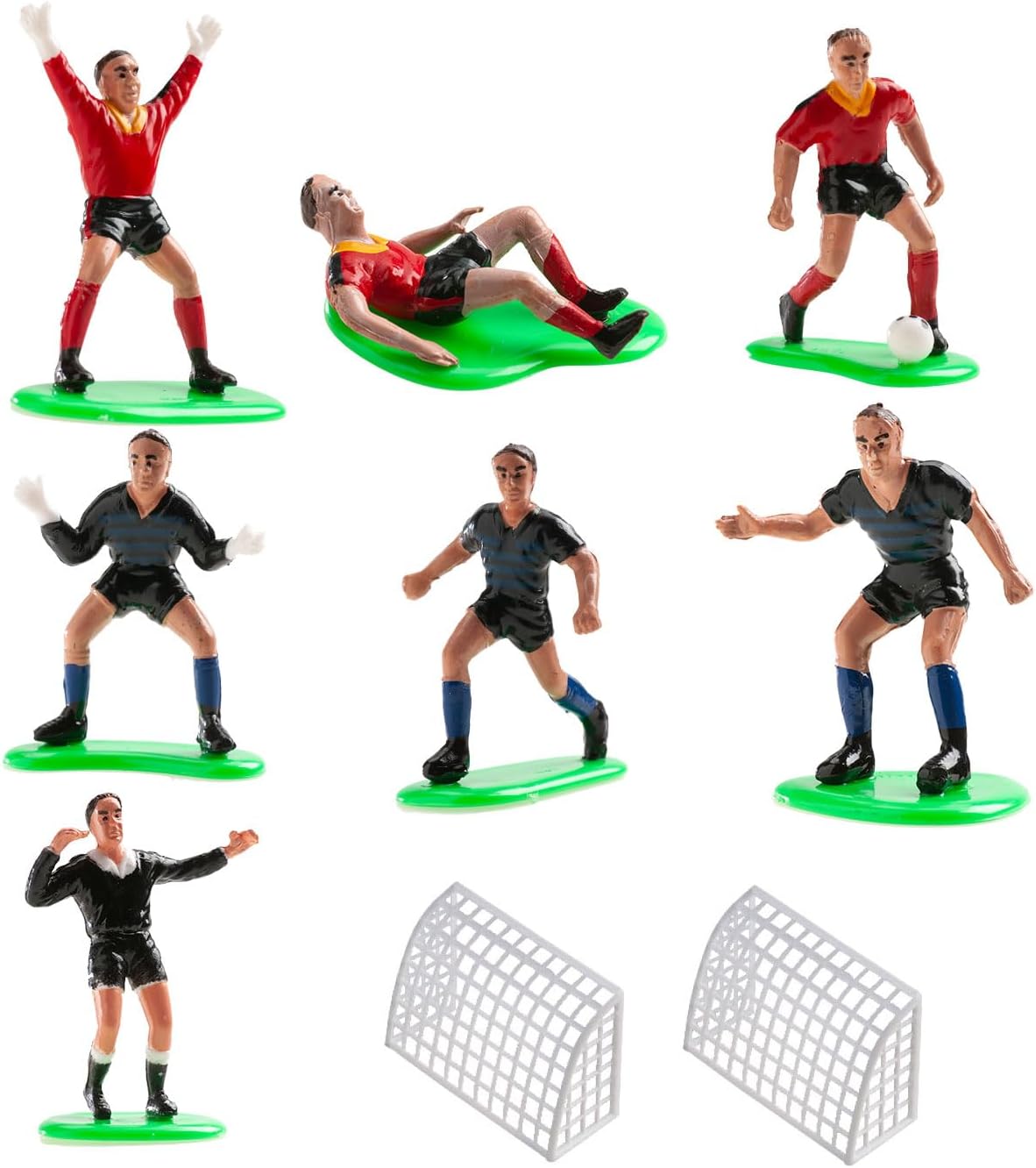 Dekora, Football Cake Topper, Birthday Cake Decoration with Football Figures, Red and Blue Colour