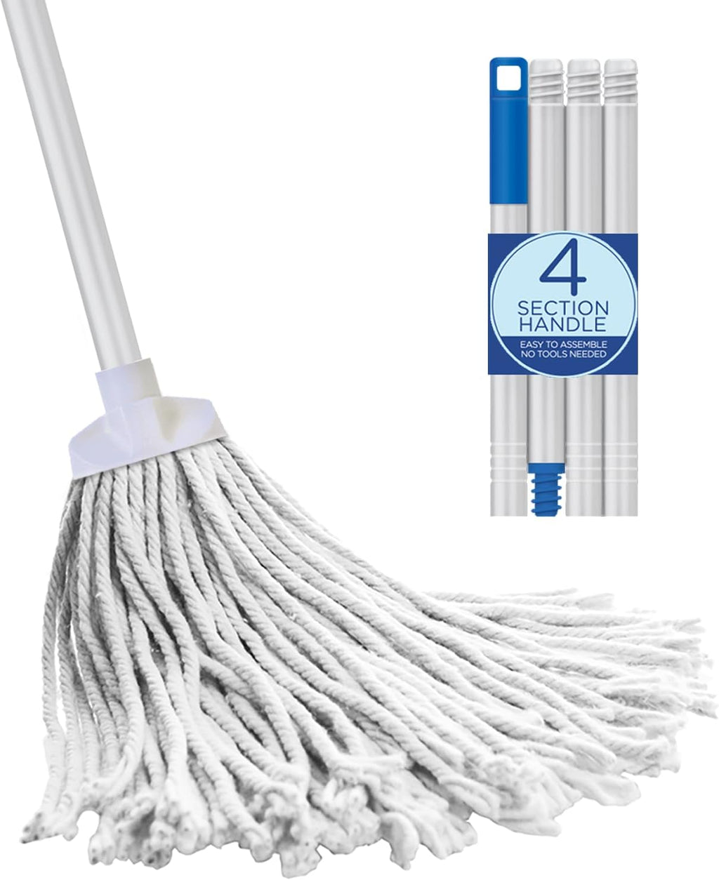 LOLA 12 Oz. Cotton String Wet Mop, Absorbs 4X its Weight in Water, Durable & Super Absorbent Floor Cleaning, 1 Count