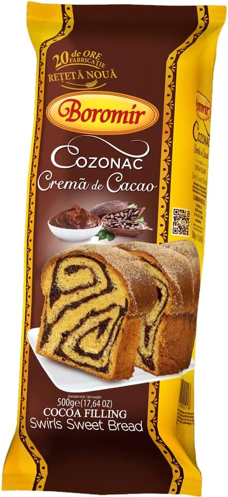Boromir - Cozonac with Cocoa Filling Swirl Sweet - Bread 450 g