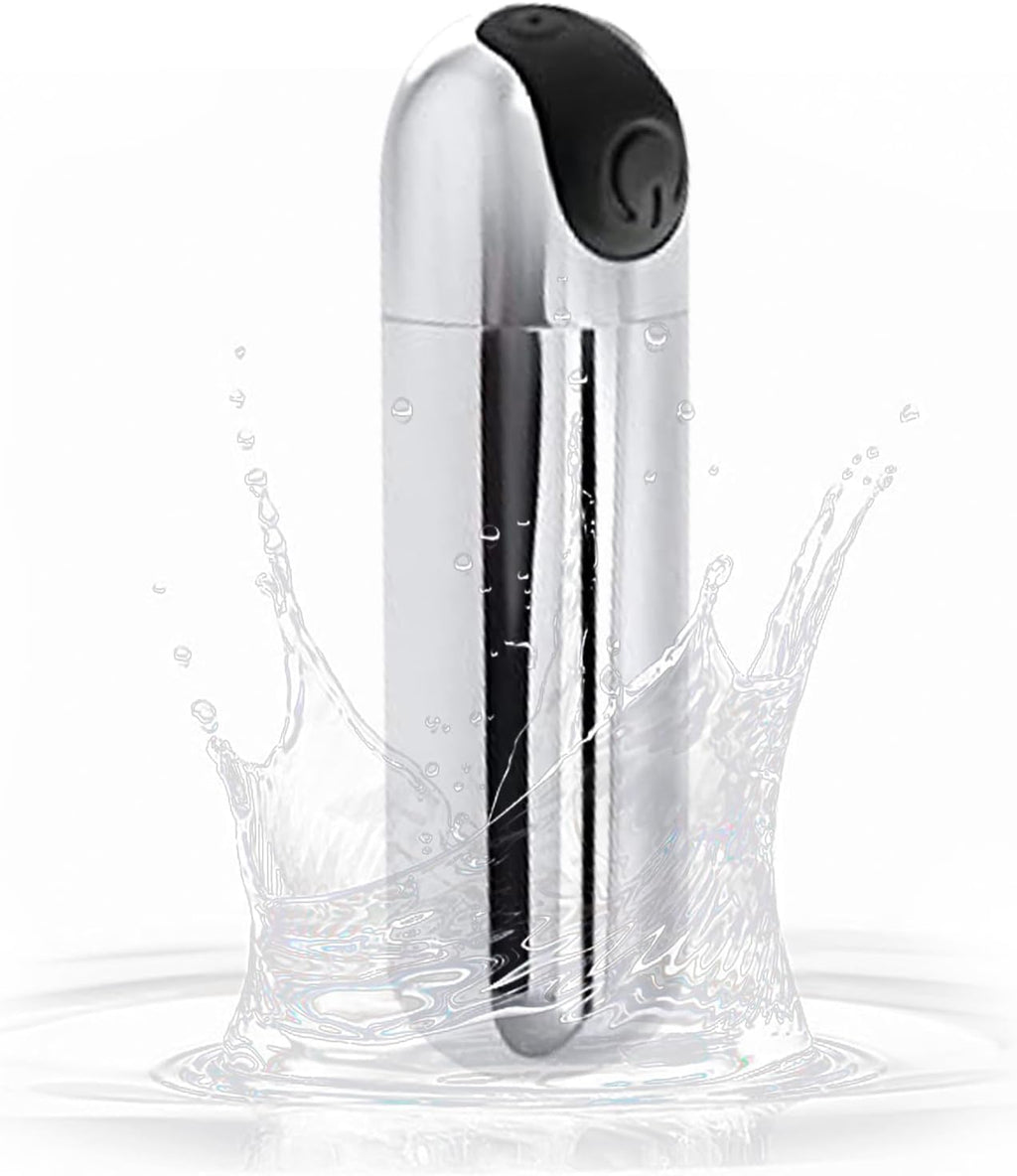 10 Modes Quiet Waterproof Tool Powerful Mini Stick for Women Pleasure, Handheld Travel Pocket Portable Soft Toys Massage Ball for Body Relax(Silver)