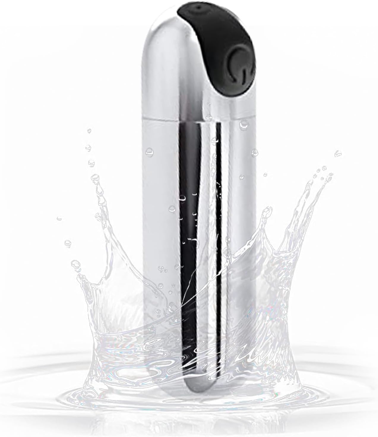 10 Modes Quiet Waterproof Tool Powerful Mini Stick for Women Pleasure, Handheld Travel Pocket Portable Soft Toys Massage Ball for Body Relax(Silver)