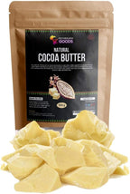 Natural Cocoa Butter Chunks - Organic & Raw Unrefined Body Moisturizer for Sensitive Skin, Anti-Aging, Scars & Eczema Relief - Premium Raw Butter From Ghana (4 Oz)