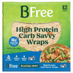 B-Free High Protein Carb Savvy Wraps (12 Count) – 11g Protein – Gluten Free, Vegan, Wheat-Free, Non-GMO