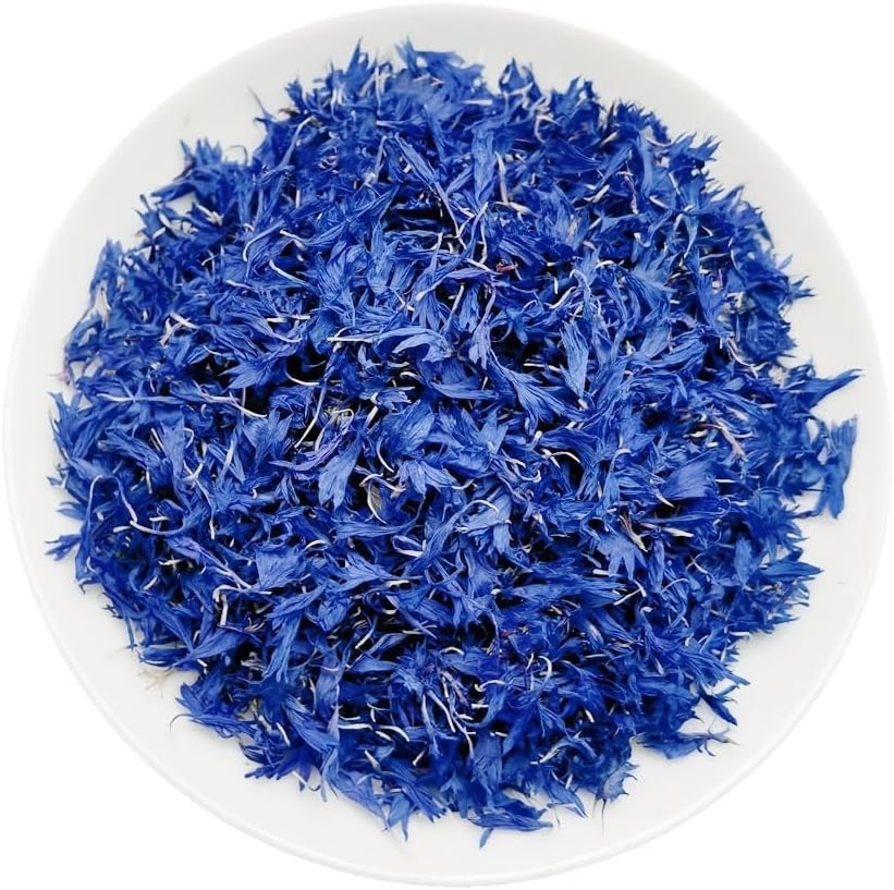Pure Blue Cornflower Petals 10g/ 0.352oz, 100% Natural Centaurea Cyanus, Dried Herbal Flowers, for Tea Blends, Cupcakes, Lattes, Bath Products, Gifts, Crafts