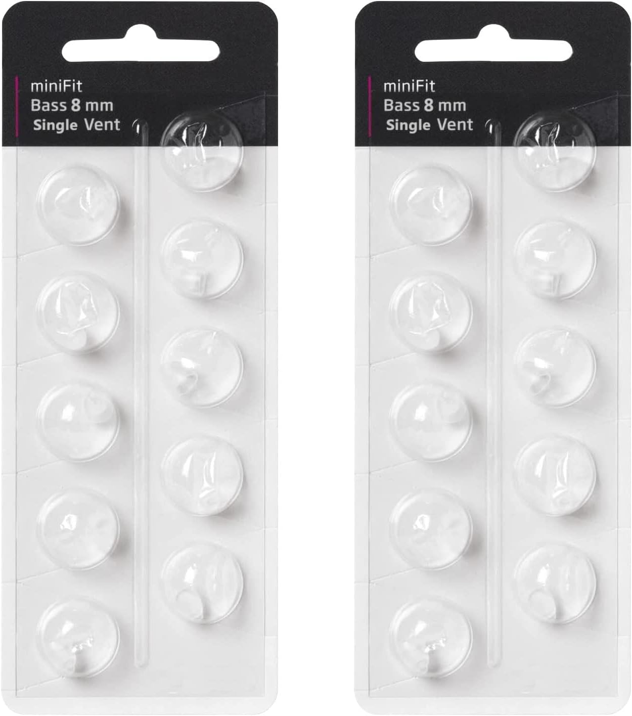 Hearing Aid Domes for Oticon MiniFit Single Vent Bass Domes: 2 Packs (8mm), Universal Domes for Oticon Hearing Aid Supplies